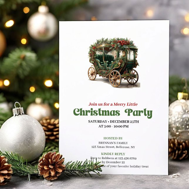 Traditional Victorian Christmas car party invite Einladung (Traditional Victorian Christmas angel party invite

)