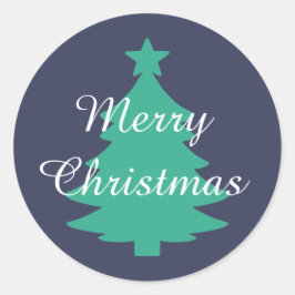 Traditionell - Classic Blue Merry Weihnachtsaufkle Runder Aufkleber