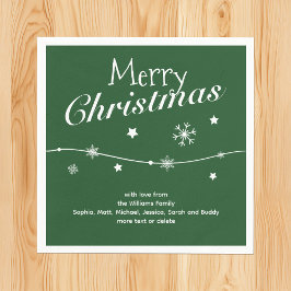 Traditionell - Dunkelgrüne Weihnachtsmänner Napkin Serviette