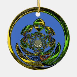 Traditionell einfach blau keramikornament