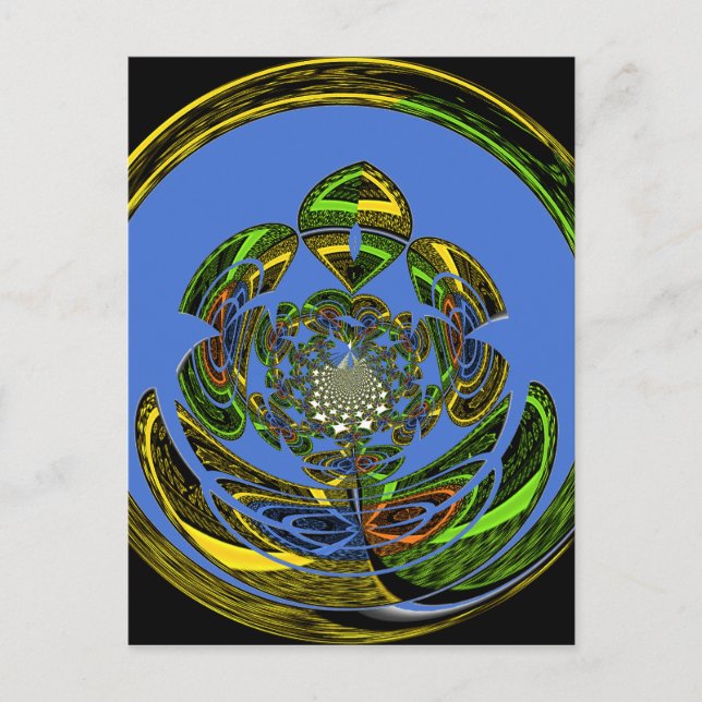 Traditionell einfach blau postkarte (Vorderseite)