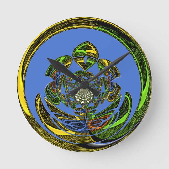 Traditionell einfach blau runde wanduhr (Vorderseite)