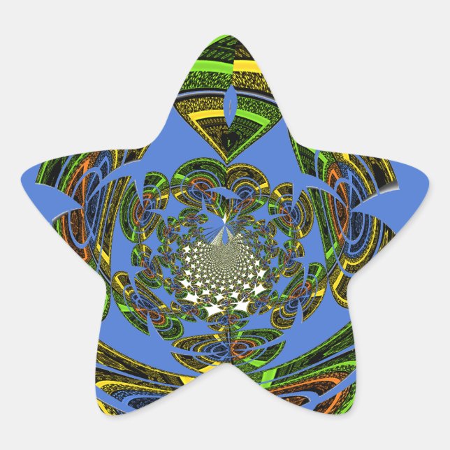 Traditionell einfach blau  Stern-Aufkleber (Vorderseite)