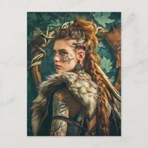 Traditionell gekleidete Viking Women Postkarte