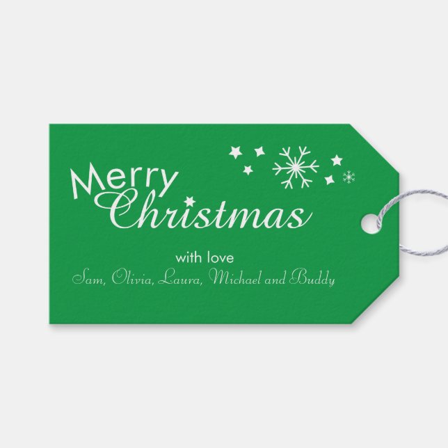 Traditionell - Helle, grüne, benutzerdefinierbare  Geschenkanhänger (Vorderseite (Horizontal))