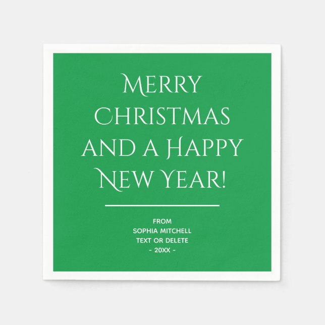 Traditionell - Hellgrün frohe Weihnachten Napkins Serviette (Vorderseite)