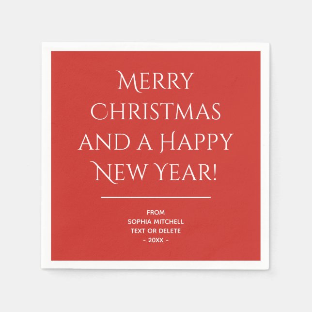Traditionell - Hellrot - Frohe Weihnachten Napkins Serviette (Vorderseite)