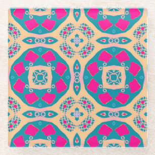 Traditionell, peruanisches Patchwork, Fliesenmuste Glasuntersetzer