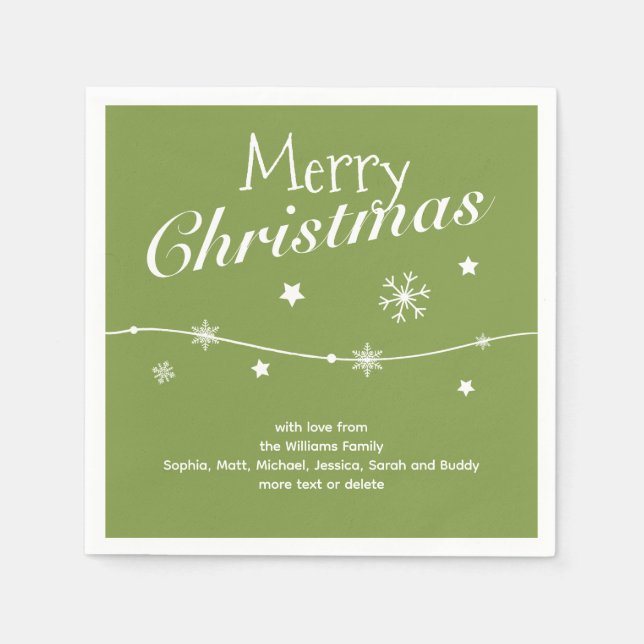 Traditionell - weich grün - Weihnachten Napkins Serviette (Vorderseite)