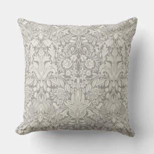 Traditionell zurückhaltend formell weißer Damast Kissen Für Draußen