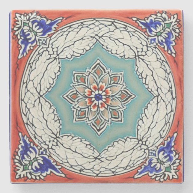 Traditionelle adalusische Keramik Art Nr. 5 Steinuntersetzer (Vorderseite)