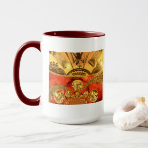 Traditionelle afrikanische Kunst des Goldenen Rote Tasse