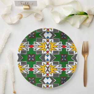 Traditionelle afrikanische Kunst und afrikanische  Pappteller