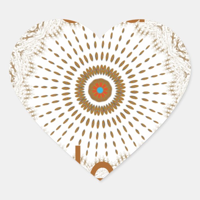 Traditionelle afrikanische Motif Design Art Print Herz-Aufkleber (Vorderseite)