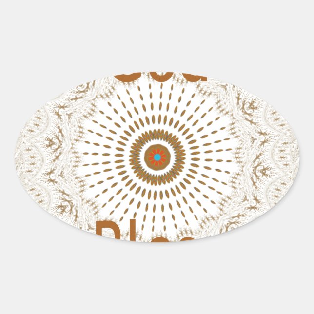 Traditionelle afrikanische Motif Design Art Print Ovaler Aufkleber (Vorderseite)