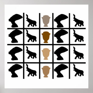 Traditionelle afrikanische Symbol- und Ornamentkun Poster