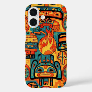 TRADITIONELLE AMERIKANISCHE INDISCHE KUNST iPhone 16 HÜLLE