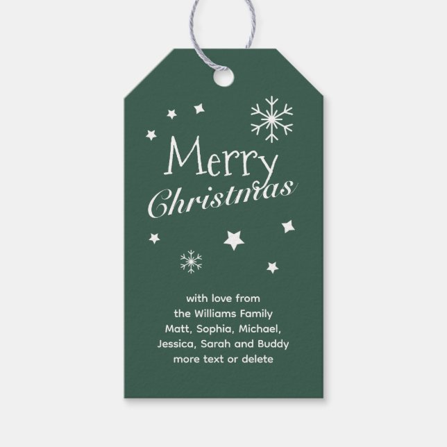 Traditionelle - Aquamarine Grün - Weihnachtsgesche Geschenkanhänger (Vorderseite)