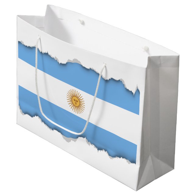 Traditionelle Argentinien-Flagge Große Geschenktüte (Vorderseite Schrägansicht)