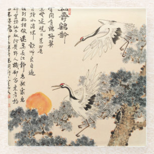 Traditionelle asiatische Malerei: klassische Kunst Glasuntersetzer
