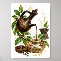 Traditionelle äthiopische Kaffezeremonie-Wandkunst