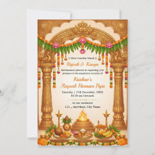 Traditionelle Ayushya Homam Puja Einladungskarte