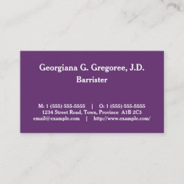 Traditionelle, Berufliche Anwaltskarte Visitenkarte