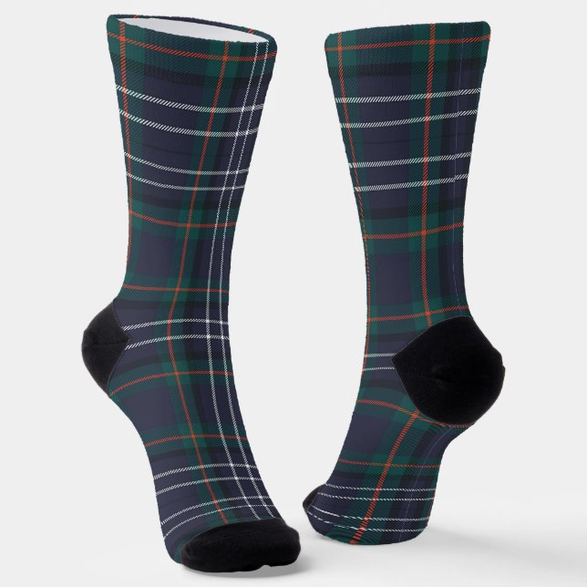 Traditionelle blaugrüne Karierte Socken (Gewinkelt)
