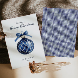 Traditionelle Blue Ornament Weihnachtskarte Feiertagskarte