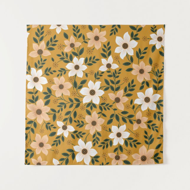 Traditionelle Blume: Muster ohne Muster Wandteppich (Vorderseite)