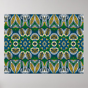 Traditionelle Blumenschmuck, nahtlos nach Poster