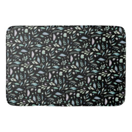 Traditionelle botanische Leaf-Muster Blues auf sch Badematte