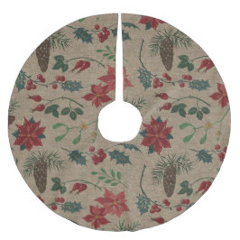 Traditionelle botanische Weihnachten Polyester Weihnachtsbaumdecke