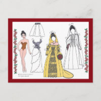 Traditionelle Bride Paper Puppenkarte