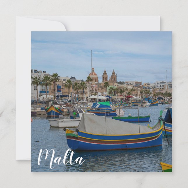 Traditionelle bunte Fischerboote in Malta (Vorderseite)