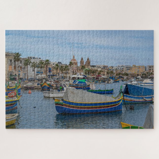 Traditionelle bunte Fischerboote in Malta (Horizontal)