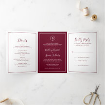 Traditionelle Burgund Elegante Hochzeit