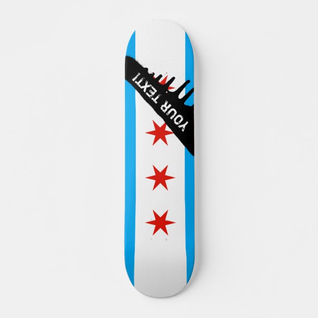 Traditionelle Chicago-Flagge Skateboard (Vorne)