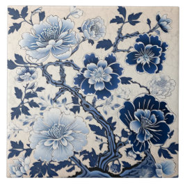Traditionelle China Blue Ink Blume Kunst Fliese