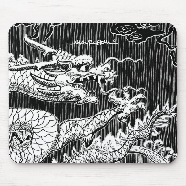 Traditionelle Chinesische Drachenfarben-Zeichnung Mousepad (Vorne)