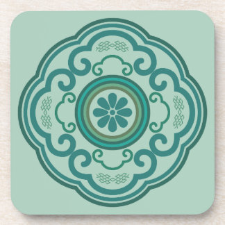 traditionelle chinesische grüne Ruyi-Wolke Getränkeuntersetzer