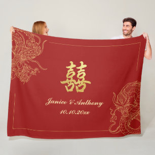 Traditionelle chinesische Hochzeit mit Drache und Fleecedecke