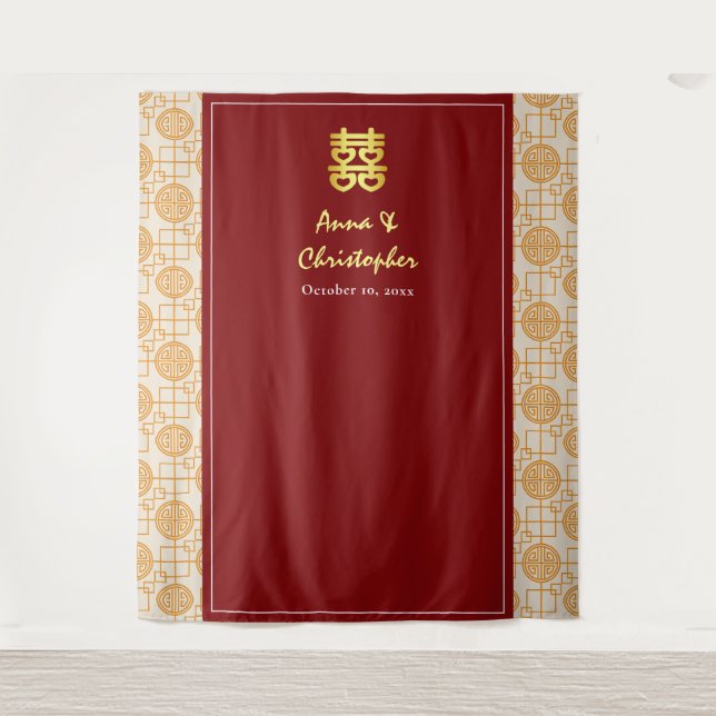 Traditionelle chinesische Hochzeit peranakan Hinte Wandteppich (Vorderseite)