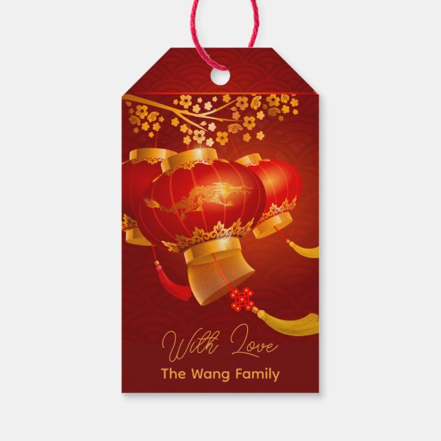 Traditionelle chinesische Neujahrsdrachenläufe Per Geschenkanhänger (Rückseite)