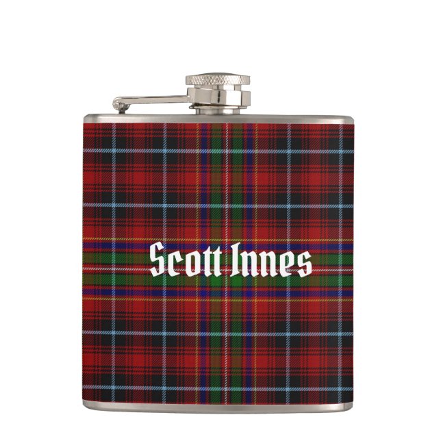 Traditionelle Clan Innes Tartan Kariert Flachmann (Vorderseite)