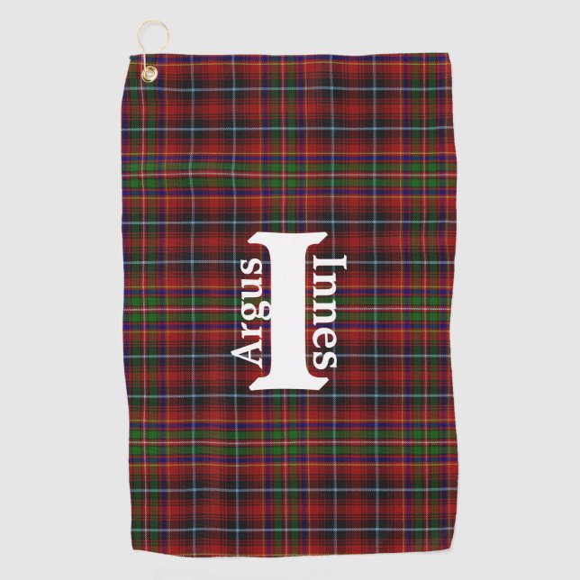 Traditionelle Clan Innes Tartan Kariert Golfhandtuch (Vorderseite)