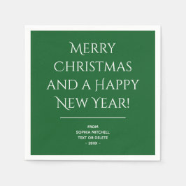 Traditionelle Classic Green Merry Christmas Napkin Serviette