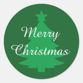 Traditionelle Classic Green Merry Weihnachtskleber Runder Aufkleber