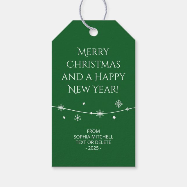 Traditionelle - Classic Green - Snowflake-Geschenk Geschenkanhänger (Vorderseite)