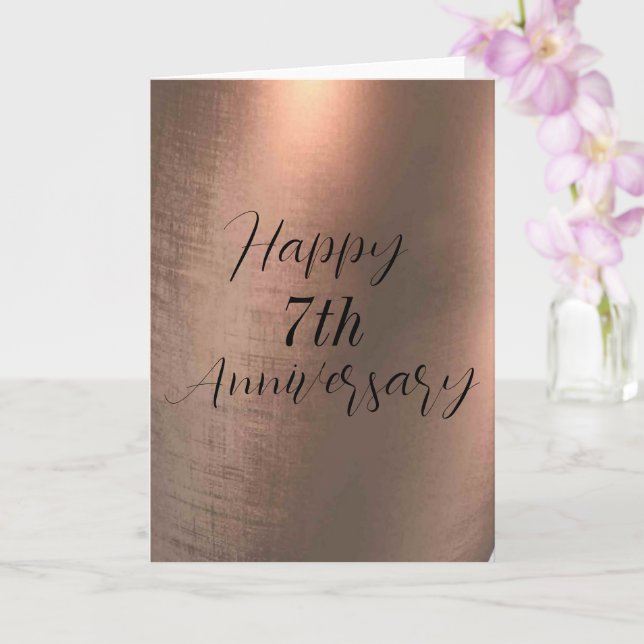 Traditionelle Copper 7th Anniversary Card Karte (Orchidee)